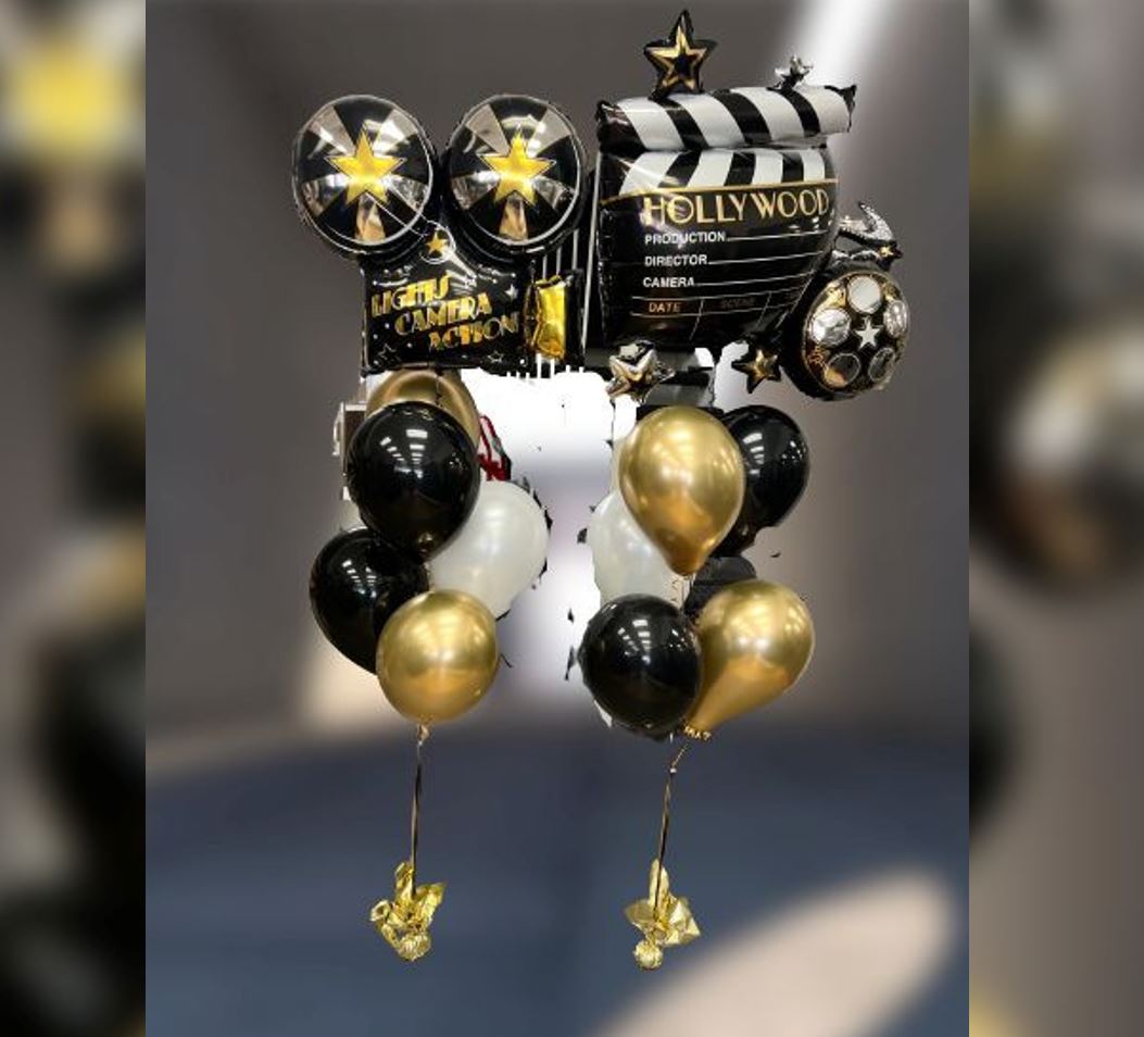 Light Camera Action Chrome And Latex Balloon Bouquet