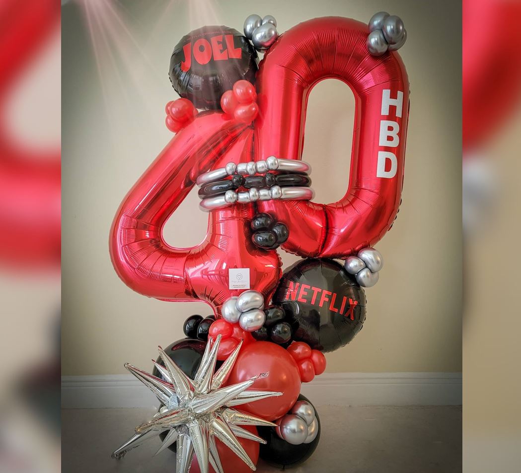 40th Birthday Netflix Cluster Balloon Bouquet