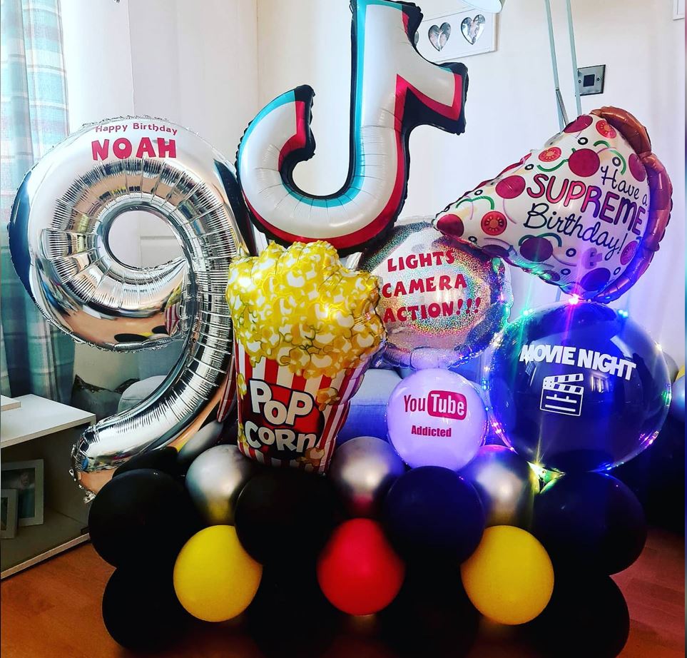 9th Birthday Move Theme Cluster Balloon Bouquet
