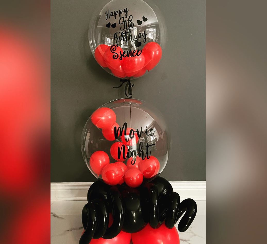 Movie Night Theme Bubble Balloon Bouquet