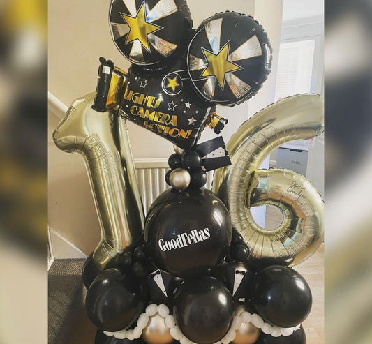 16th Birthday Hollywood Theme Cluster Balloon Bouquet