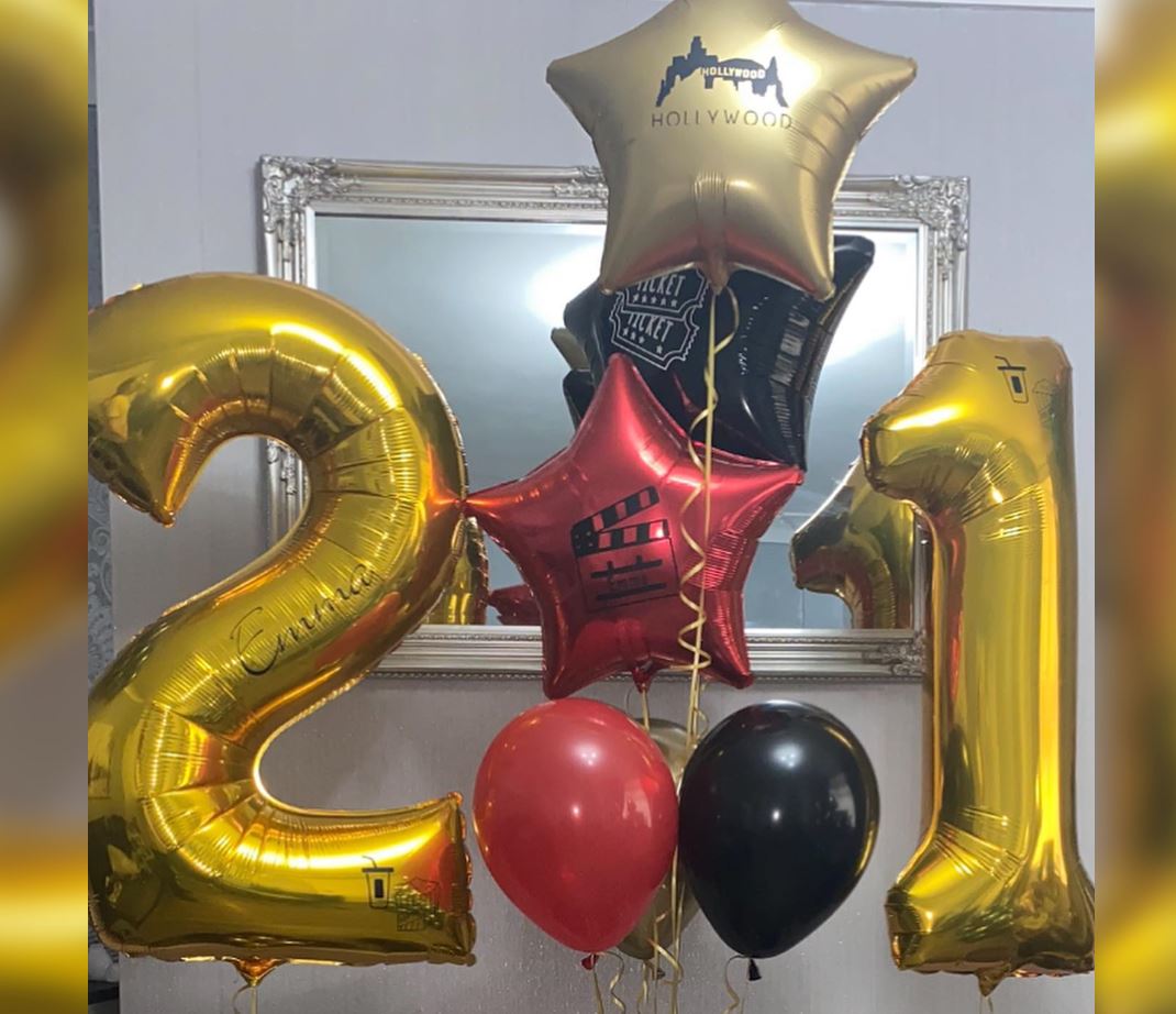 21st Birthday Hollywood Balloon Bouquet