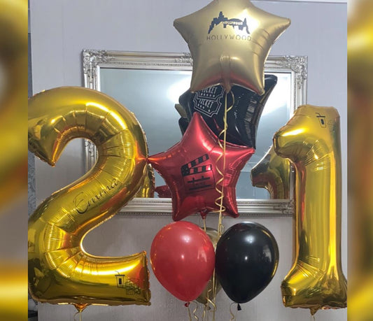 21st Birthday Hollywood Balloon Bouquet