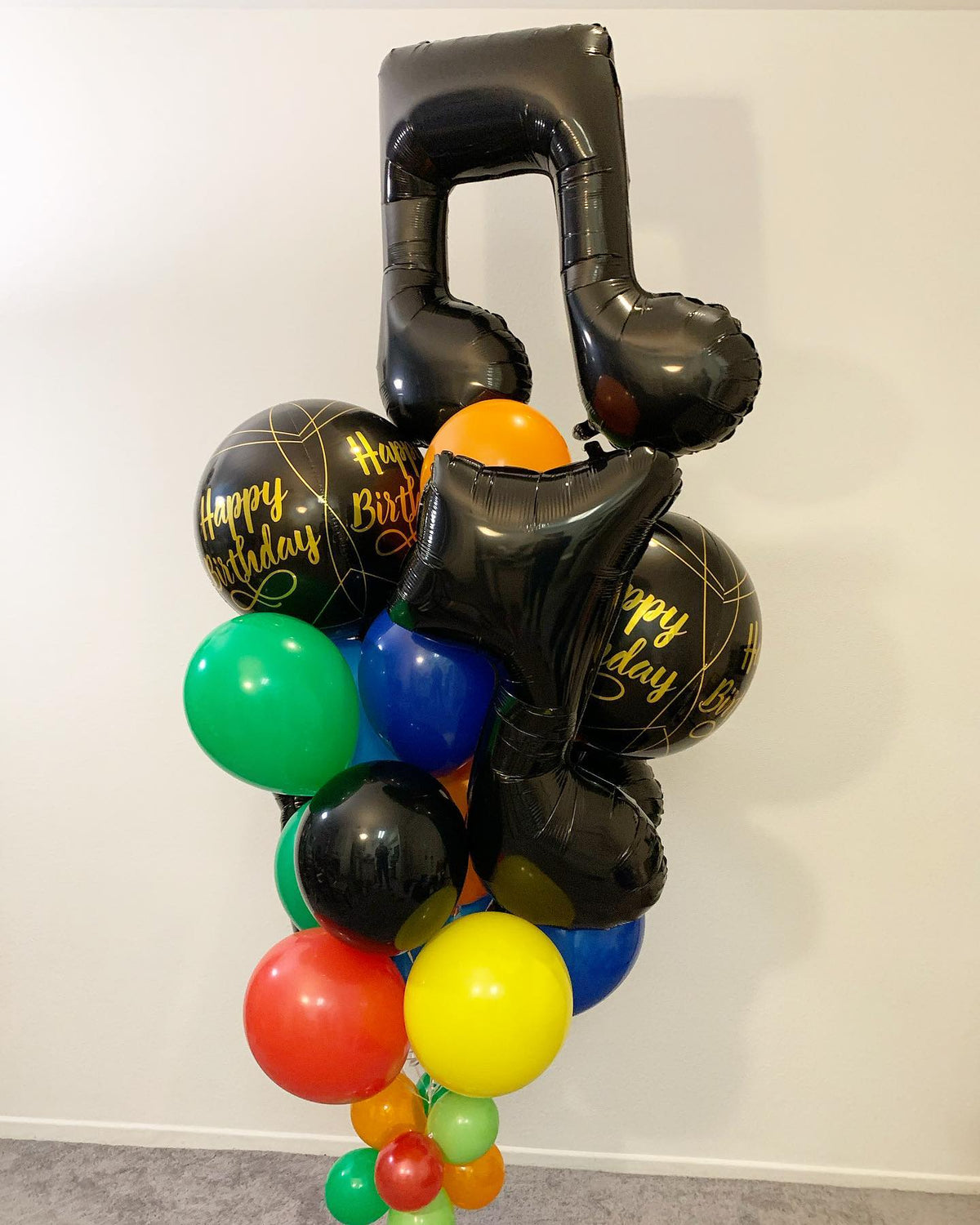 Musical Theme HBD ORBz Balloon Bouquet