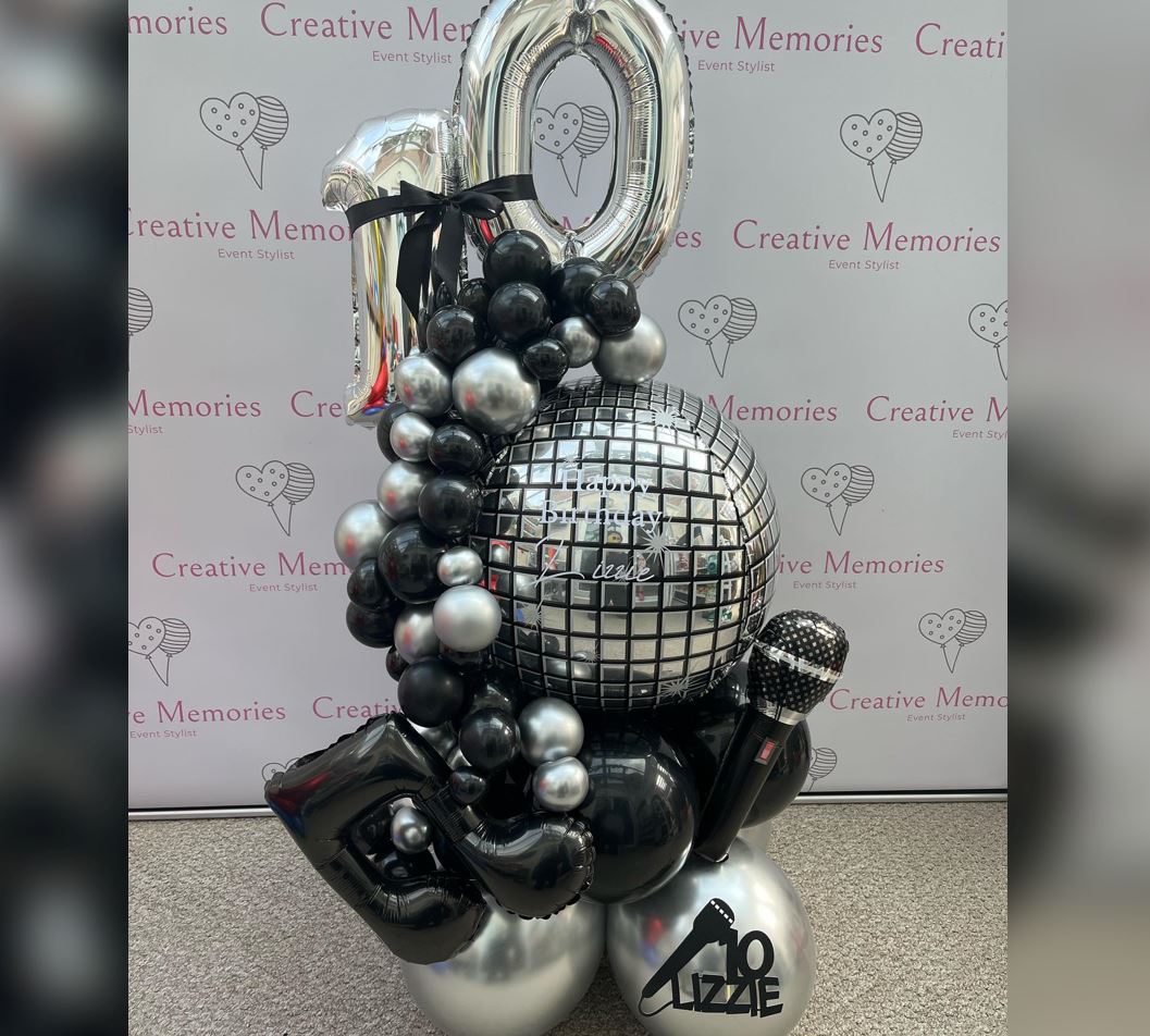 10th Birthday Musical Disco Ball Balloon Bouquet