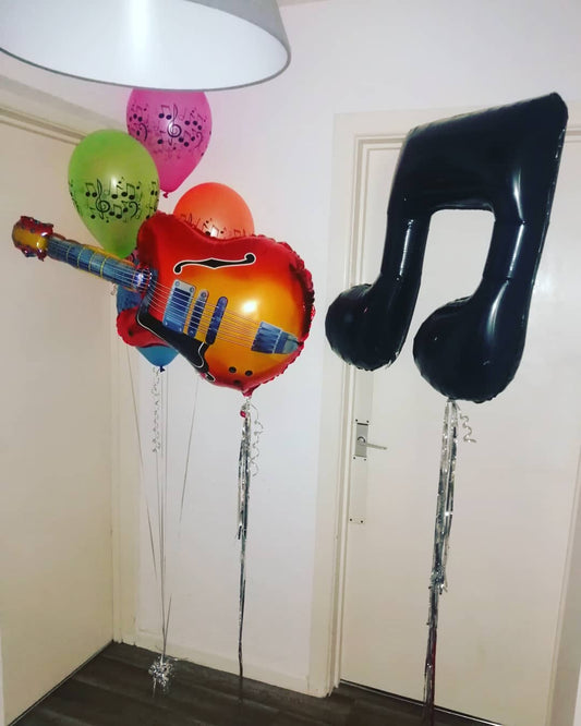 Musical Note And Guitar Balloon Bouquet