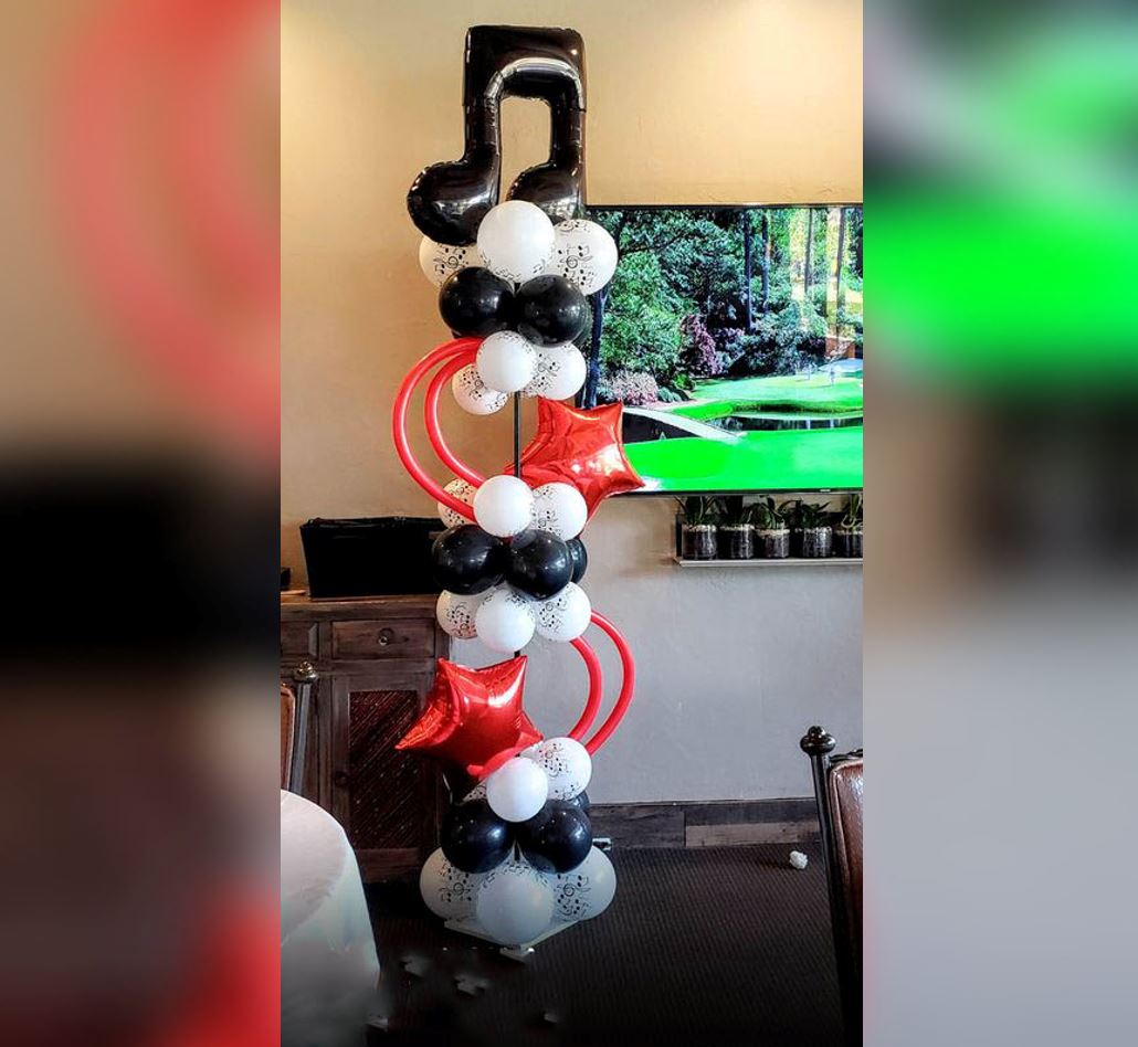 Musical Theme Cluster Of Latex Balloon Bouquet