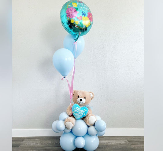 Happy Mother's Day Teddy Bear Cluster Balloon Bouquet