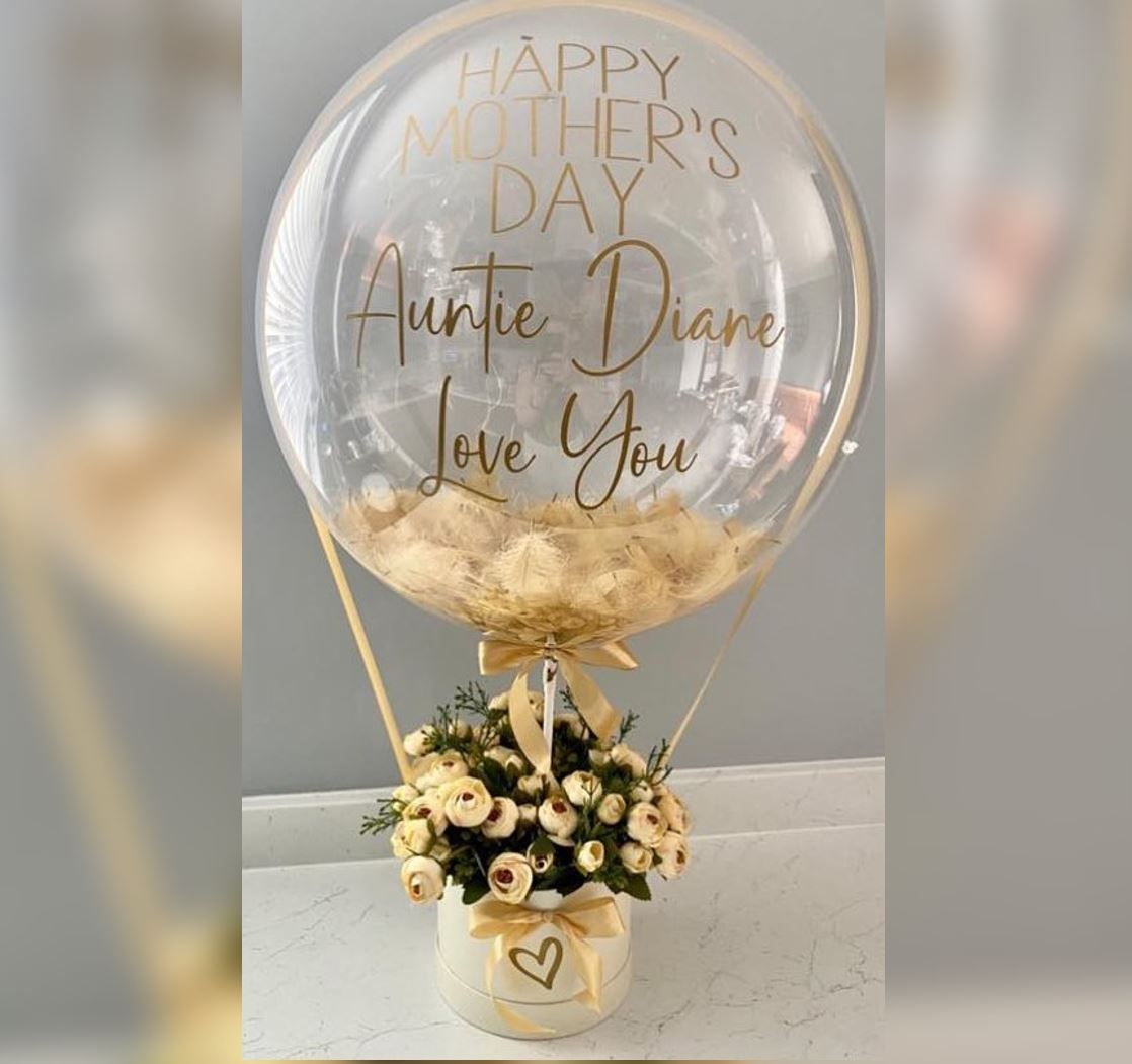 Personalised Basket Bubble Balloon Bouquet