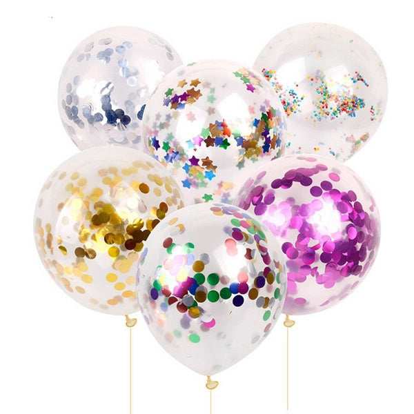 Party Balloon Multicolor Confetti Latex Balloons-50CT