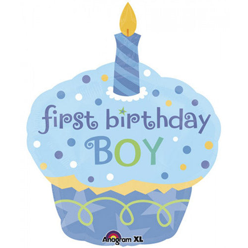 Party Balloon 29" Sweet Little Cupcake Boy Foil Balloon