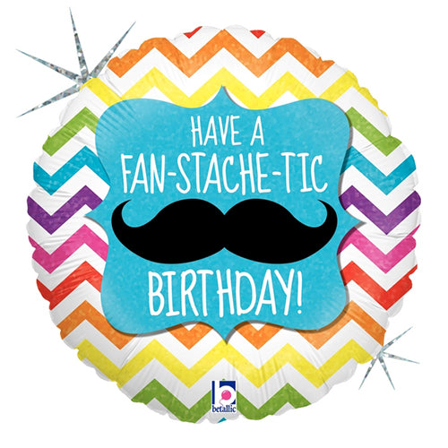Party Balloons Fan-Stache-Tic Birthday