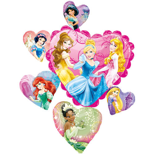 Party Balloon 28" Princess Hearts Foil Balloon P35
