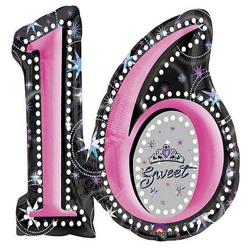 Party Balloon 28" Sweet Sixteen Foil Balloon P40