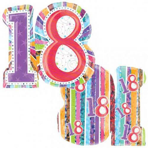 Party Balloon 18th Radiant Birthday Foil Balloon 