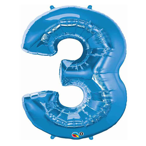 Party Balloons No. 3 Blue Super Shape Balloon
