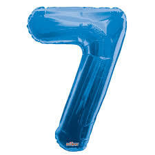 Party Balloons No. 7 Blue Supershape Foil Balloon P50