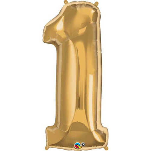 Party Balloons (1) Gold Super Shape Foil Balloon 33" 