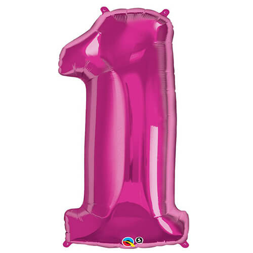 Party Balloons 1 Bright Pink Super Shape Foil Balloon