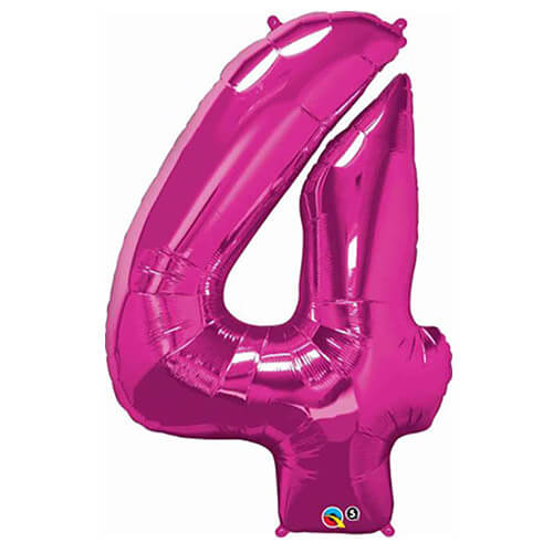 Party Balloons 4 Bright Pink Super Shape Foil Balloon