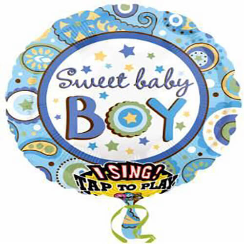 Party Balloon Sweet Baby Boy Singing Foil Balloon 28" 