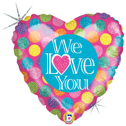 Party Balloon We Love You Polka Dots Foil Balloons