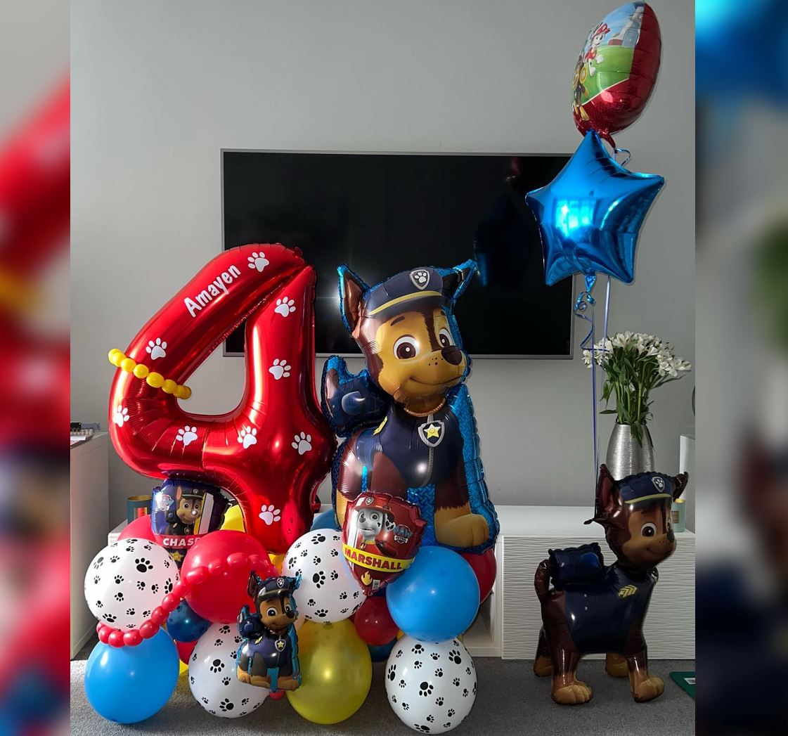 4th Birthday Paw Patrol Cluster Balloon Bouquet