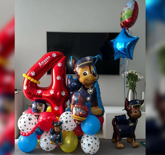 4th Birthday Paw Patrol Cluster Balloon Bouquet