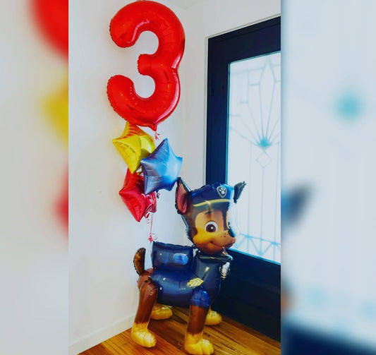 Paw Patrol And Stars 3rd Birthday Balloon Bouquet