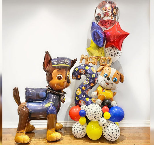 Paw Patrol Number 2 And AirWalker Balloon Bouquet