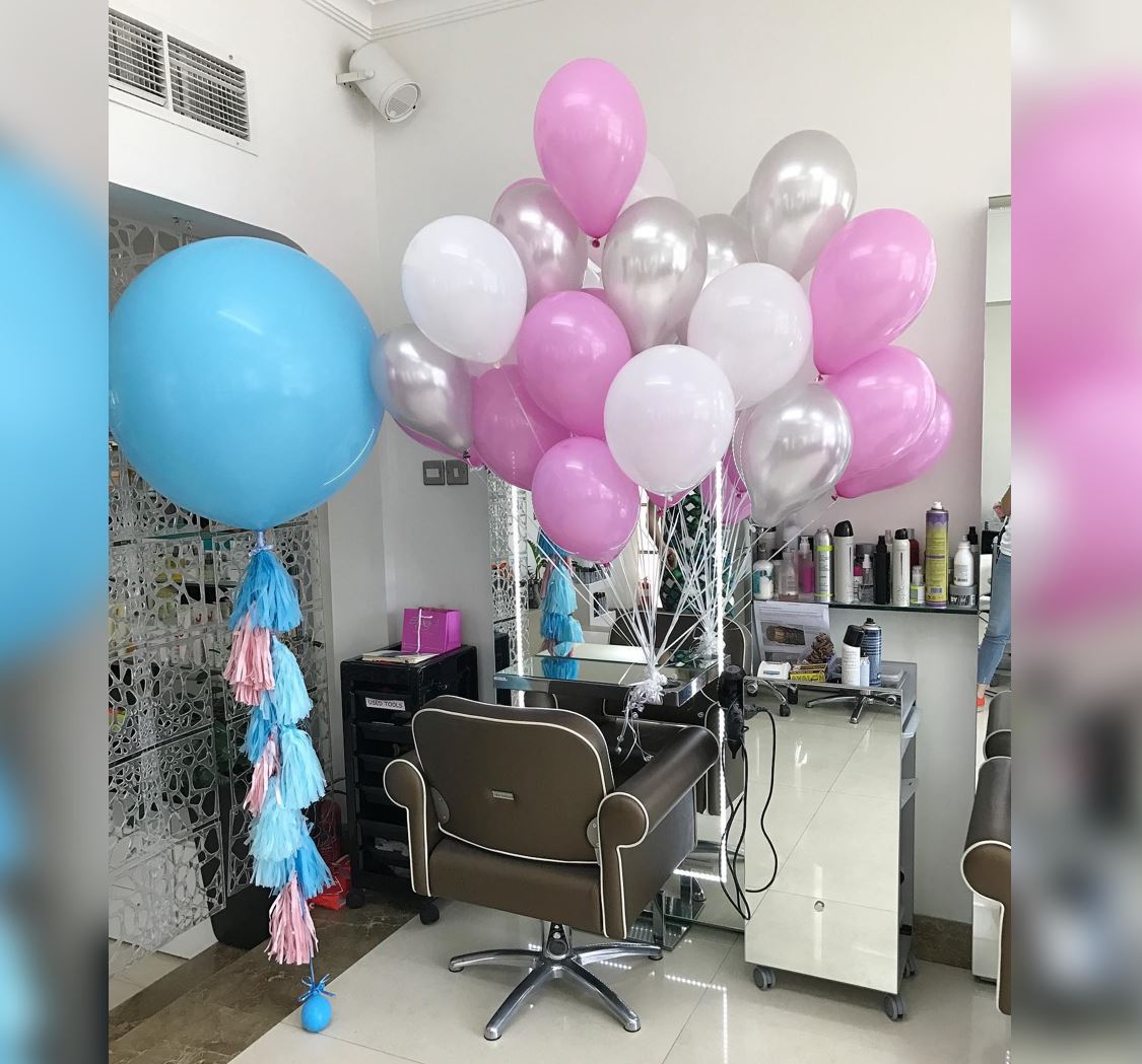 Jumbo Blue Pink Theme Balloon Bouquet