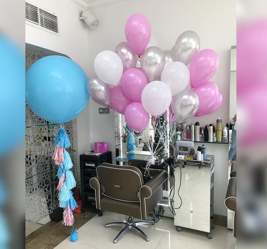 Jumbo Blue Pink Theme Balloon Bouquet