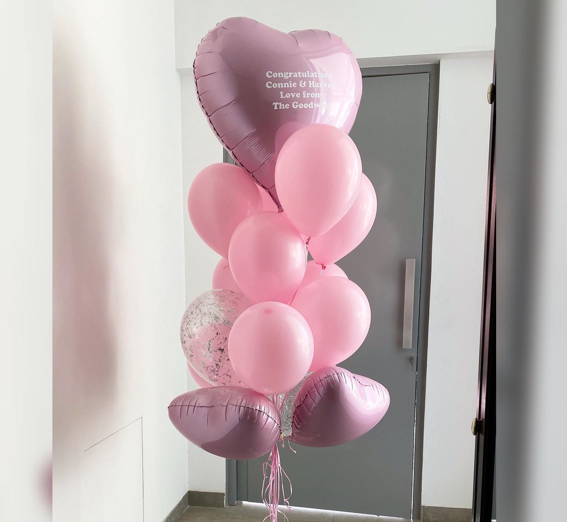 Supershape Heart Pink Theme Balloon Bouquet