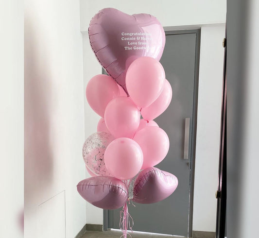 Supershape Heart Pink Theme Balloon Bouquet