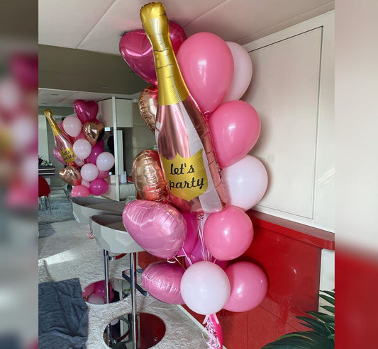 Let's Party Heart Theme Pink Balloons Bouquet
