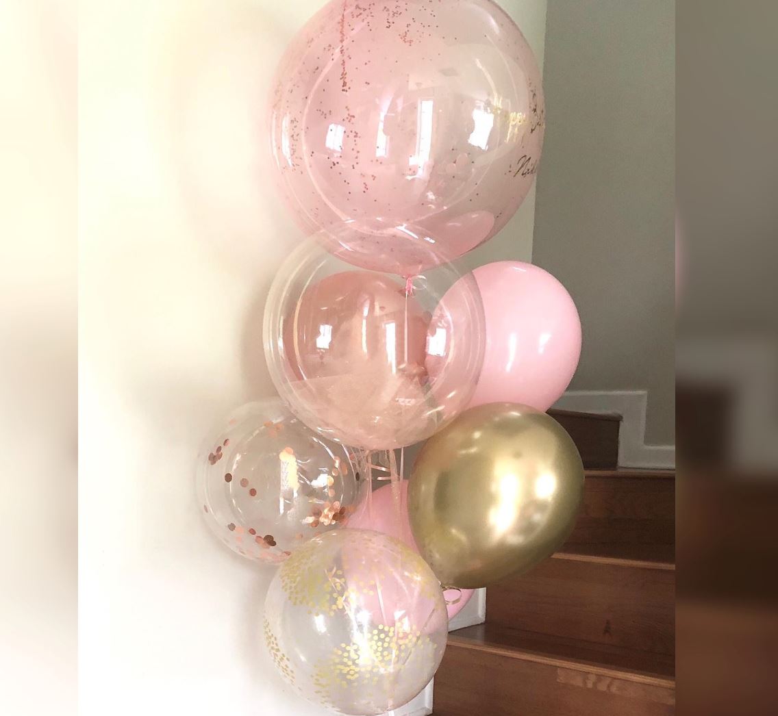 Transparent Bubble Theme Pink Balloon Bouquet