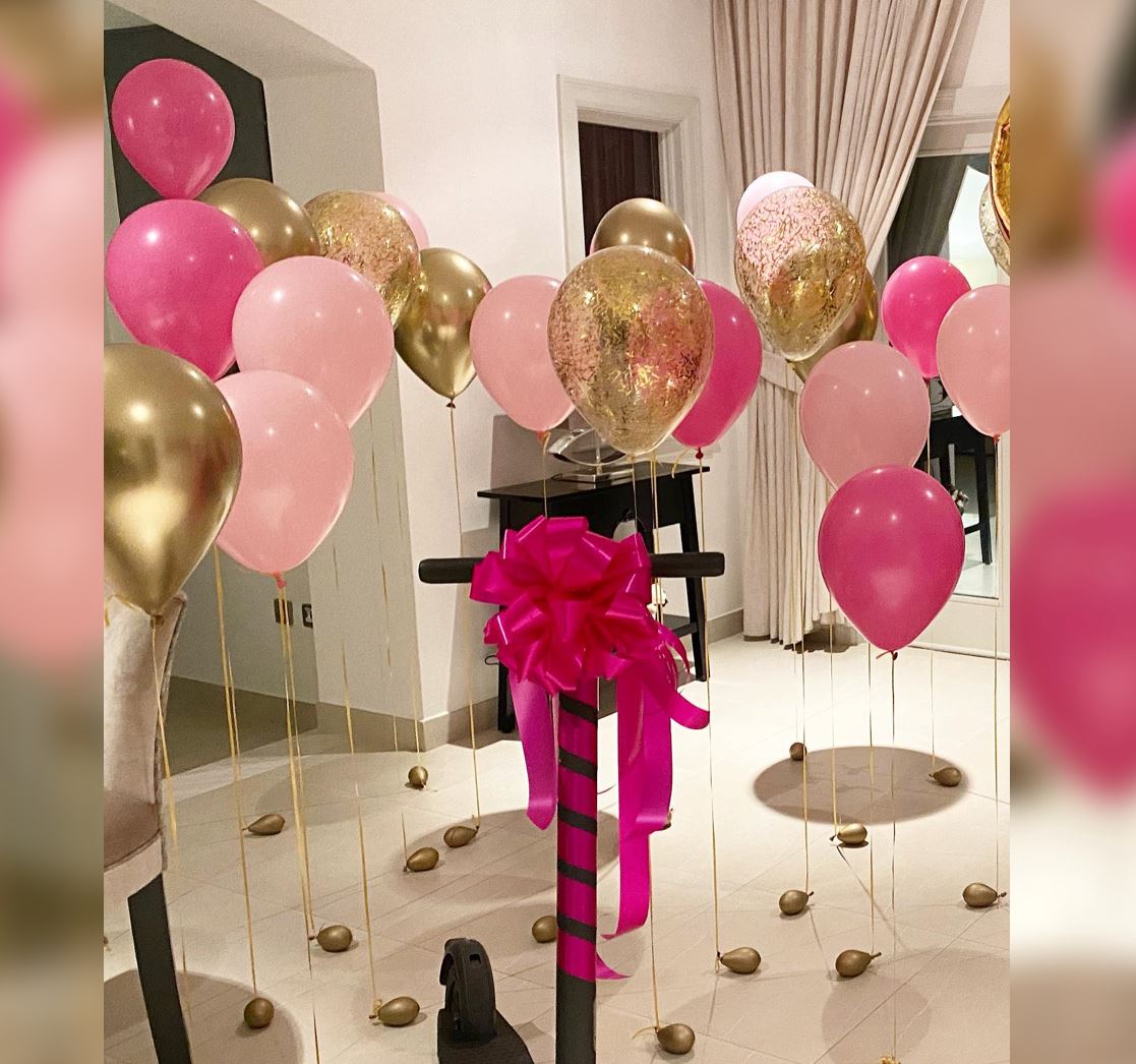 Glitter And Pink Theme Balloon Bunch