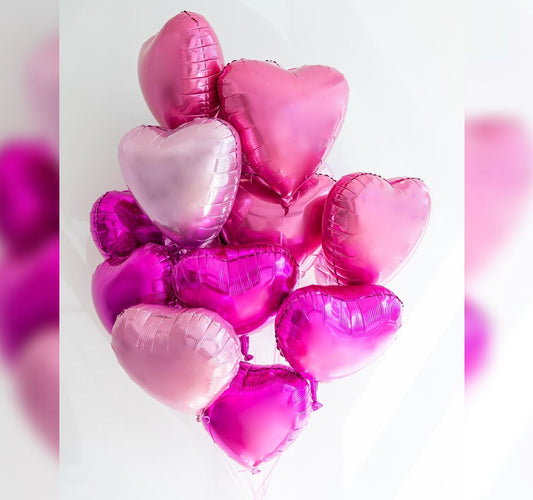 Pink Theme Heart Balloon Bunch