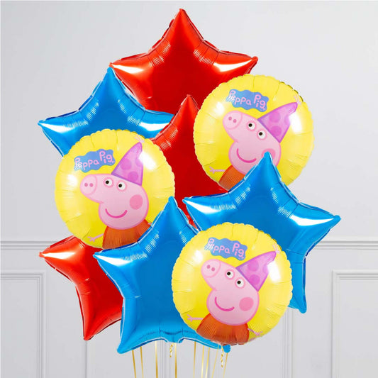 18" Star & Round Foil  Peppa Pig Balloon Bouquet