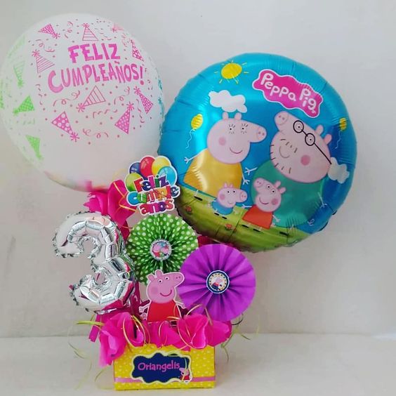 Jumbo Size Peppa Pig & Number Balloon Bouquet