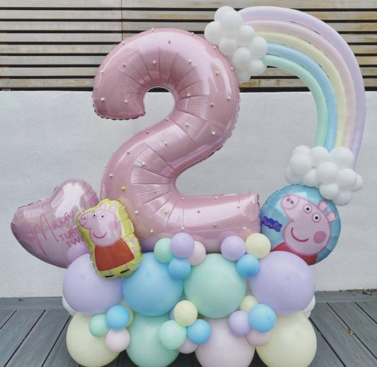 Peppa Pig & Supershape Number Latex Balloon Bouquet
