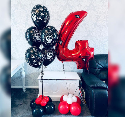 4th Birthday Pirate Theme Balloon Bouquet