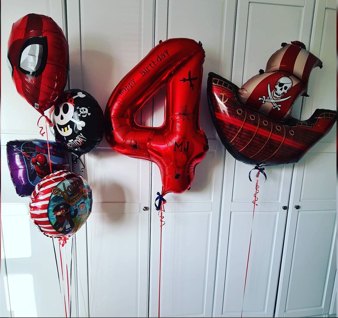 4th Birthday Pirate Ship And Spider-Man Balloon Bouquet
