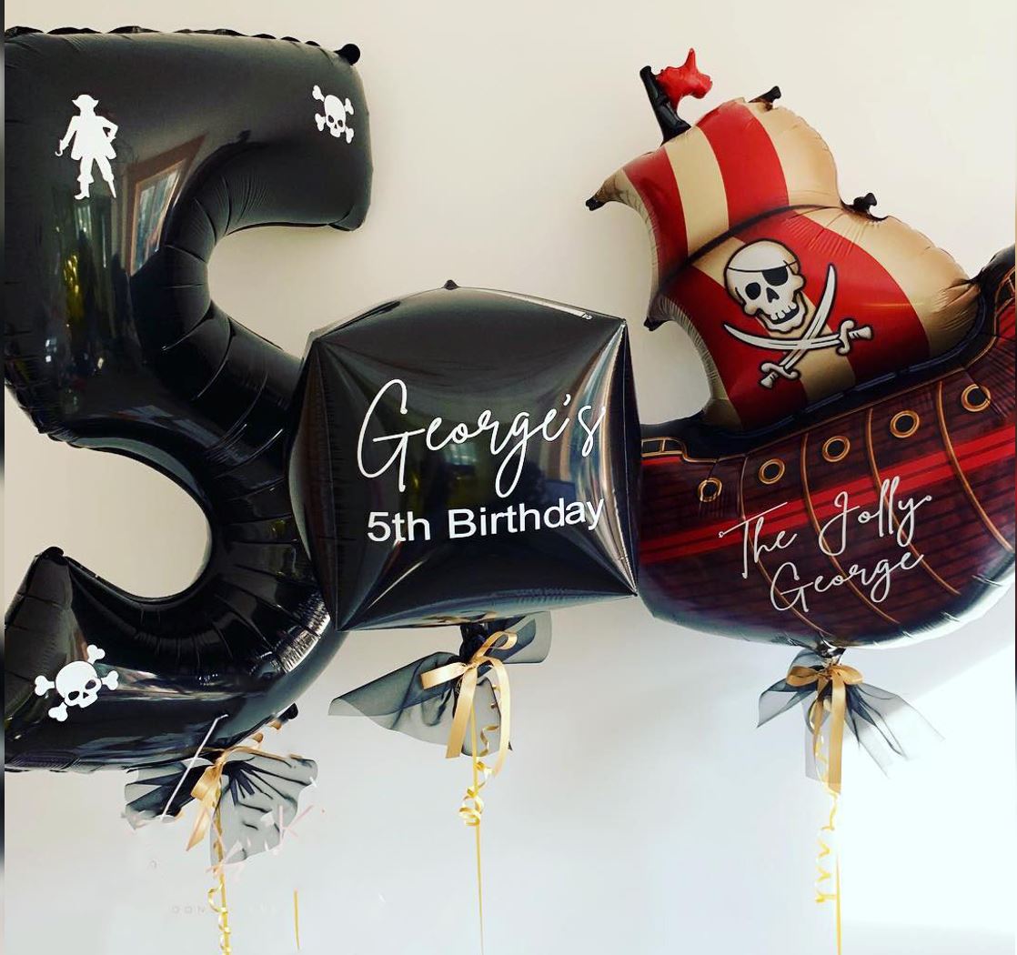 5th Birthday Pirate Skull Balloon Bouquet