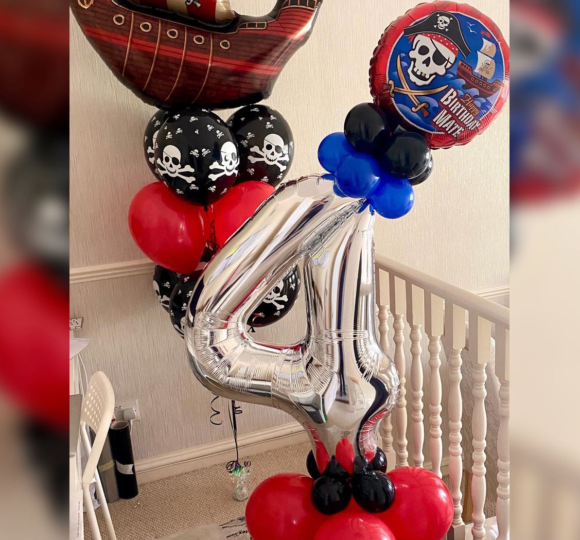 4th Birthday Pirate Ship Balloon Bouquet