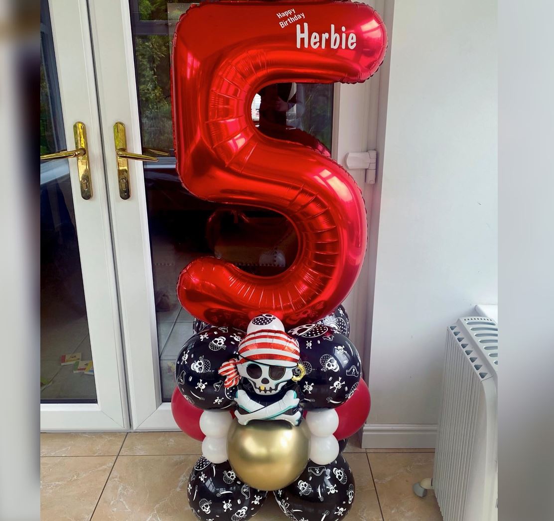 5th Birthday Pirate Theme Cluster Balloon Bouquet