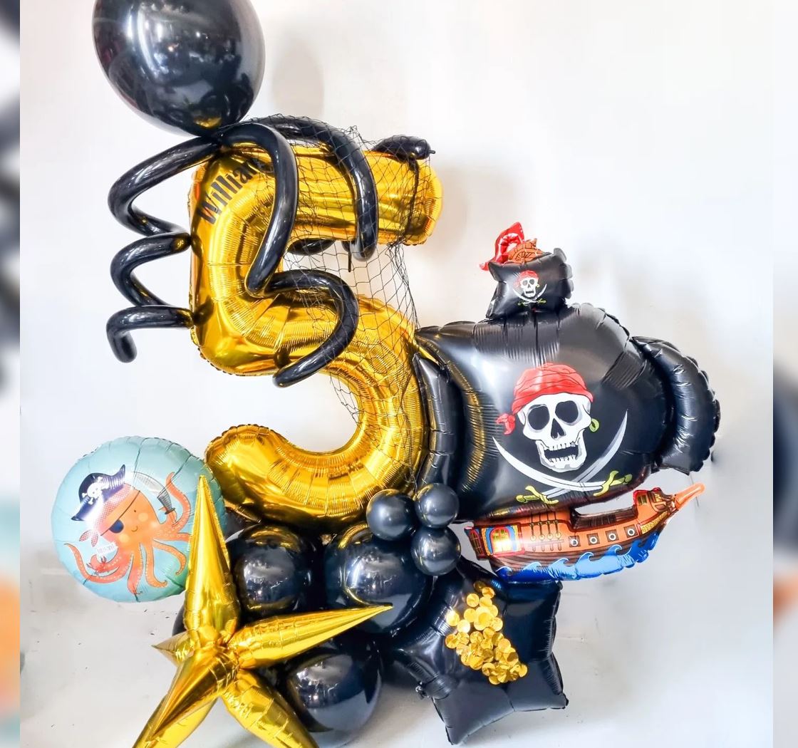 5th Birthday Pirate Ship Balloon Bouquet