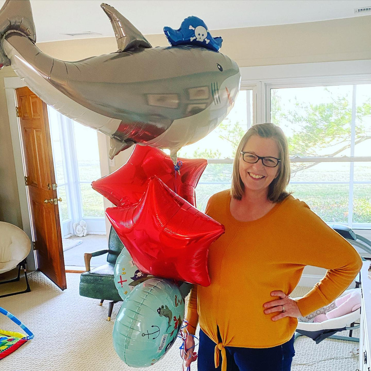 HBD Ahoy Birthday Shark Balloon Bouquet