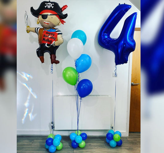 4th Birthday Pirate Boy Balloon Bouquet