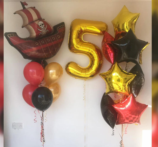 Pirate Ship 5th HBD Balloon Bouquet